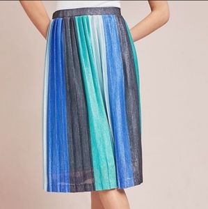 Anthropologie Maeve Sunburst Pleated Skirt